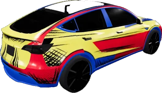 セルシェイドコミック - Model Y 旧型 (Cel-Shaded Comic - Model Y Pre-2025 (Original)) – テスラ Model Y ラッピング