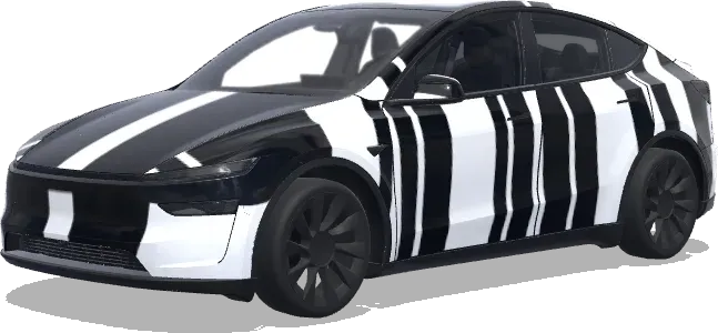 race stripes. Colors: black. – Tesla Model Y wrap