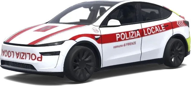 Red Stripe Police Wrap – Tesla Model Y wrap