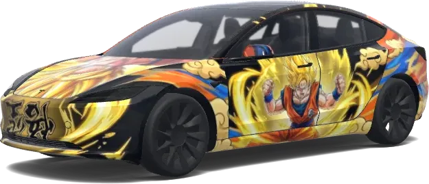 Son goku. – Tesla Model 3 wrap