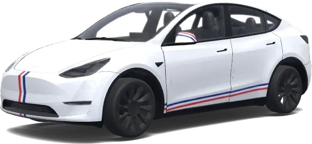 Tesla blanche bandes tricolores – covering Tesla Model Y
