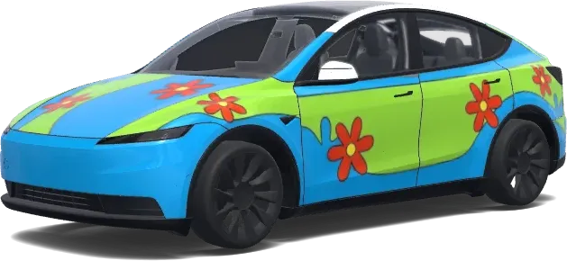 Flower-Power-Tesla-Folierung – Tesla Model Y Wrap