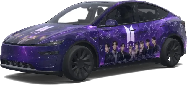 Envoltura de BTS Galaxia Púrpura – wrap para Tesla Model Y