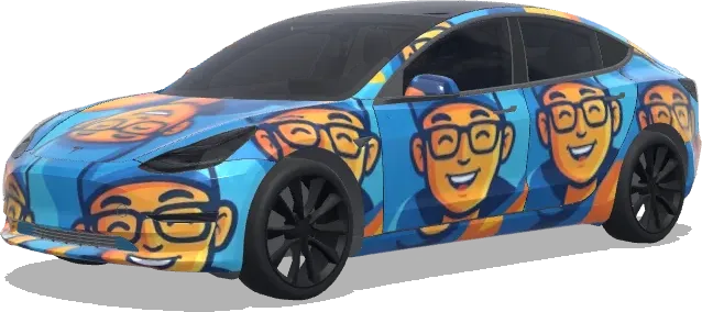 Avatar Design (用我的头像作为元素生成一个.) – Tesla Model 3 Wrap