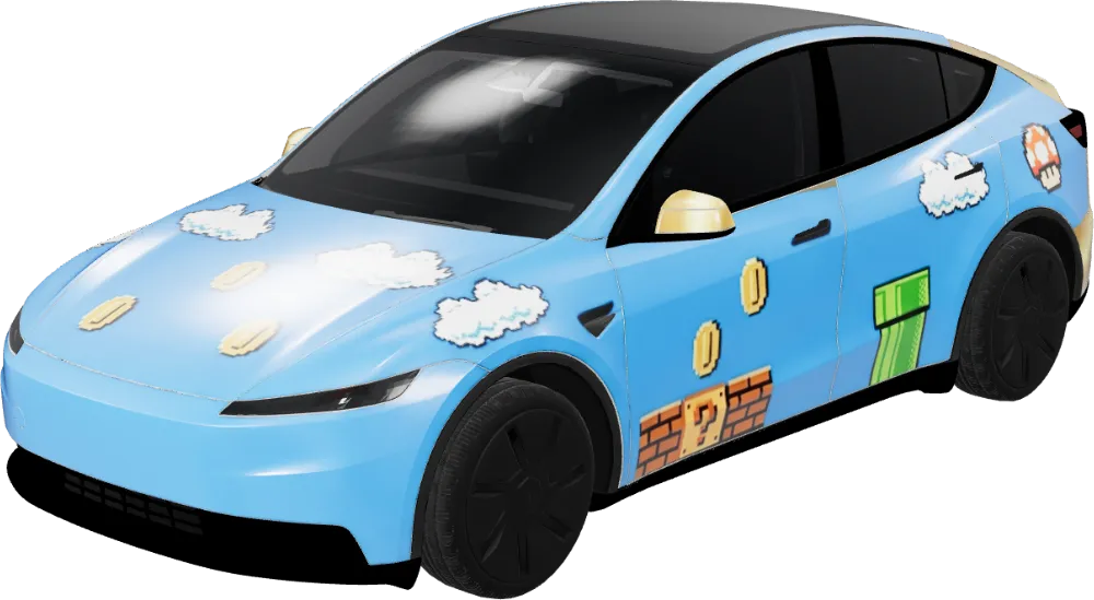 마리오 코인 모델 Y 주니퍼 기본형 (Mario Coin - Model Y Juniper Base) – 테슬라 Model Y 랩핑