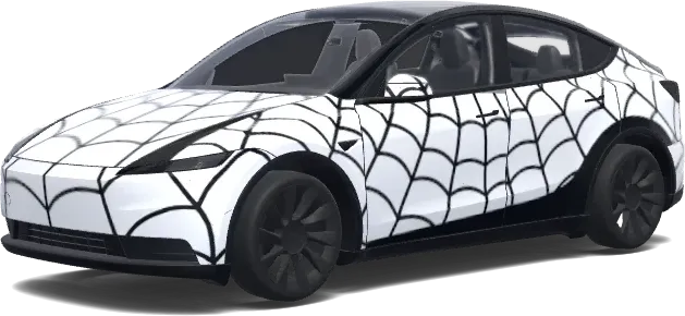 Белый Человек-паук (White and Black Spiderman.) – оклейка Tesla Model Y