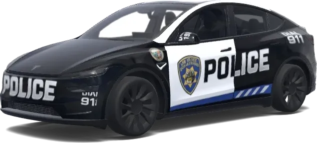 Schwarz-Weiß-Streifenwagen – Tesla Model Y Wrap