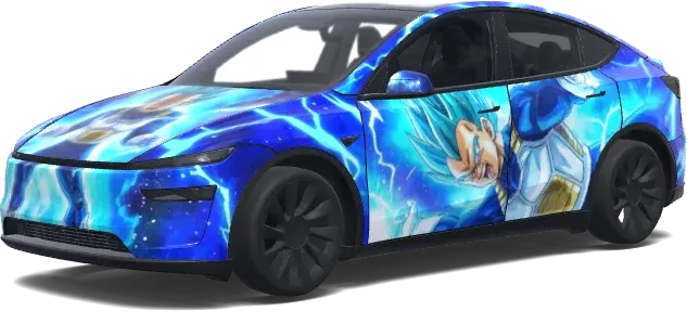 Супер Сайян Блю Вегета (Super saiyan blue vegeta.) – оклейка Tesla Model Y