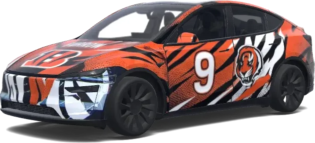 Tiger Stripe Fury – Tesla Model Y wrap