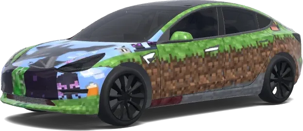 Minecraft Creeper Drache – Tesla Model 3 Wrap