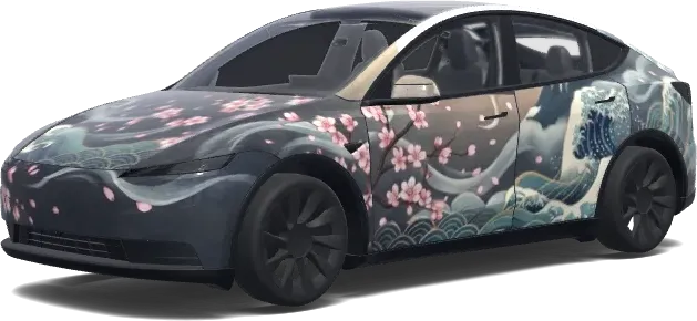 Japanisch Modern – Tesla Model Y Wrap