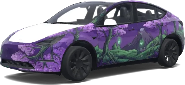 Sakura estilo Ghibli – wrap para Tesla Model Y