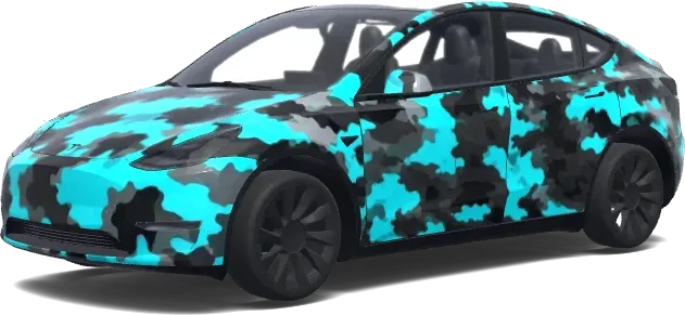 Türkis-Sturm-Tarnung – Tesla Model Y Wrap