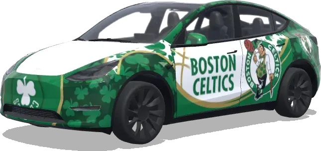 Boston celtics and cover entire car. – Tesla Model Y wrap