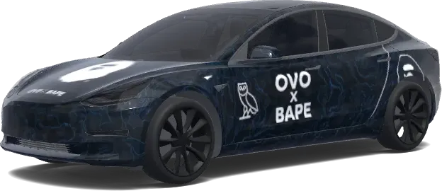 オボ バペ カモ テスラ ラップ – テスラ Model 3 ラッピング