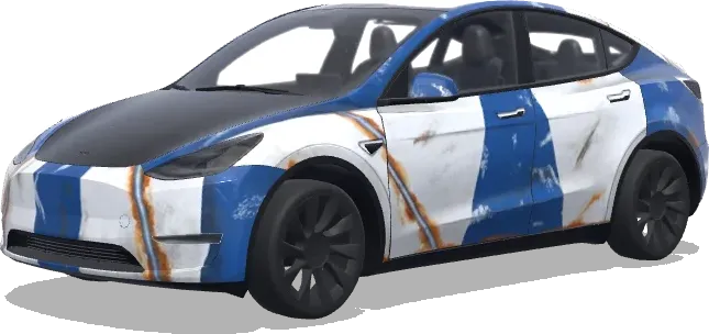 Rusty Blue Stripes – Tesla Model Y wrap
