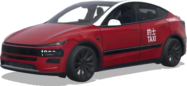 Hongkong Rotes Taxi (Hong Kong Red Taxi.) – Tesla Model Y Wrap