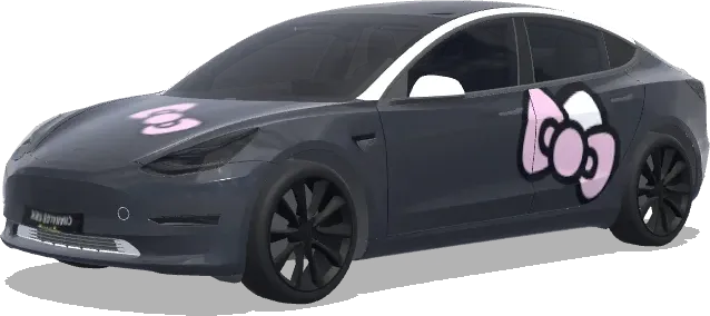 Pink Bow Stealth – Tesla Model 3 wrap