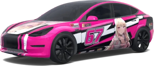 GT Racing Anime Pink – Tesla Model 3 Wrap