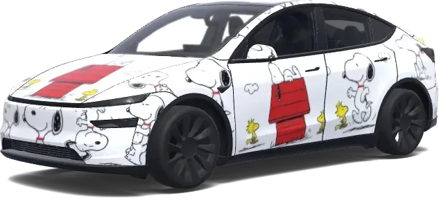 Snoopy blanc (Snoopy. Colors: white.) – covering Tesla Model Y