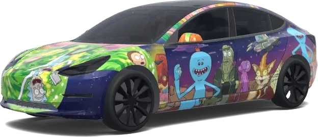Estilo Rick y Morty (Rick and morty styled design.) – wrap para Tesla Model 3