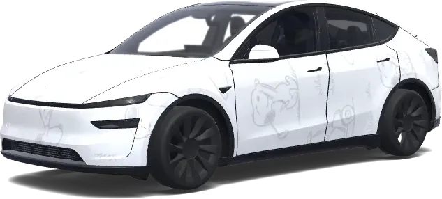 Snoopy Golf Weiß (Snoopy golf. Colors: white.) – Tesla Model Y Wrap