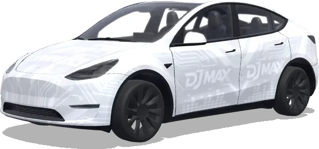 DJ MAX 화이트 (DJ MAX. Colors: white.) – 테슬라 Model Y 랩핑