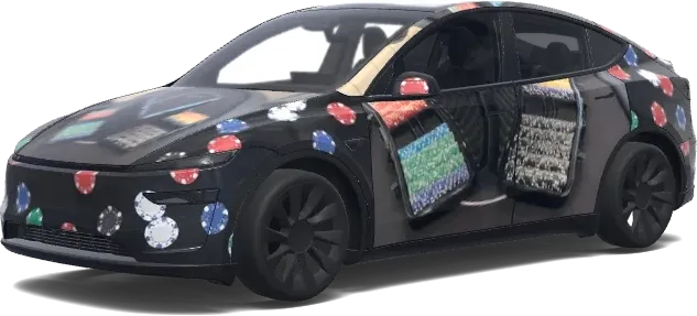 Pokerchip-Folierung – Tesla Model Y Wrap