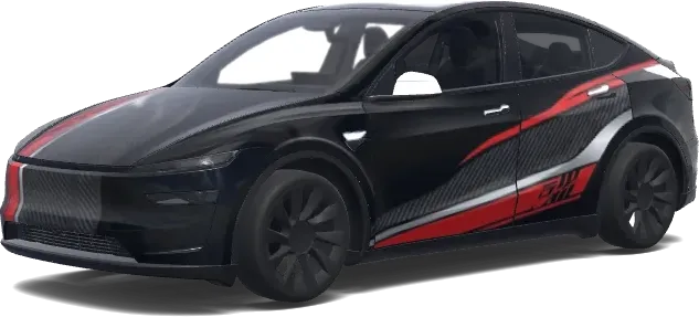 Add a rear spoiler. – Tesla Model Y wrap