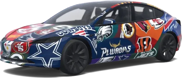 All 32 NFL teams. – Tesla Model 3 wrap