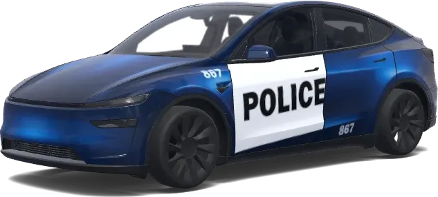 Blaue Polizeistreife – Tesla Model Y Wrap