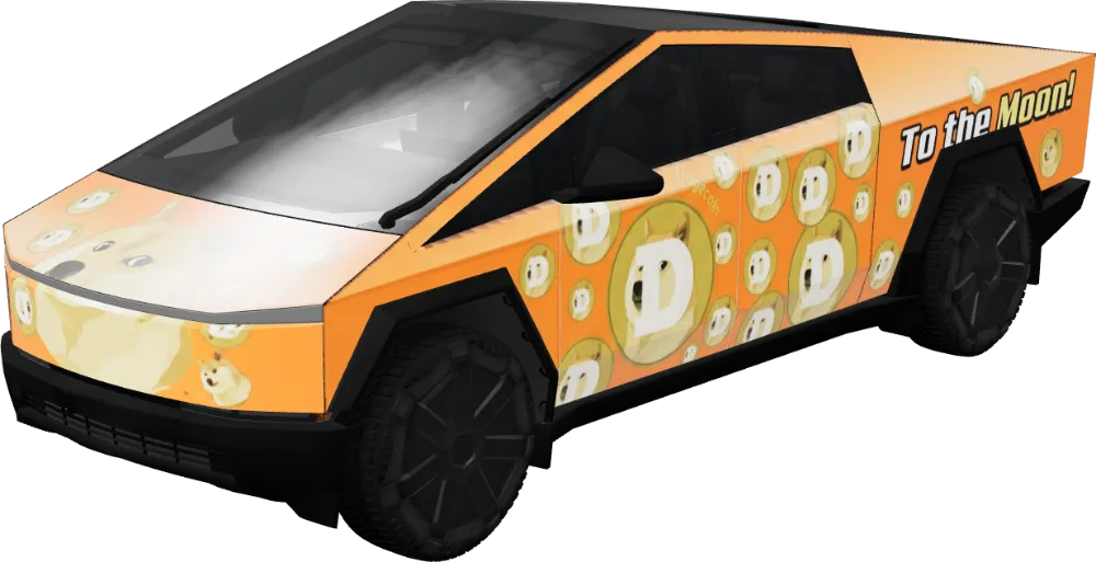 도지 투 더 문 (Doge To The Moon) – 테슬라 Cybertruck 랩핑