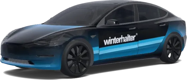 Schwarz mit Logo – Tesla Model 3 Wrap