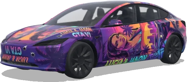 Lucia & Jason GTA VI (Lucia & Jason GTA VI.) – Tesla Model 3 Wrap
