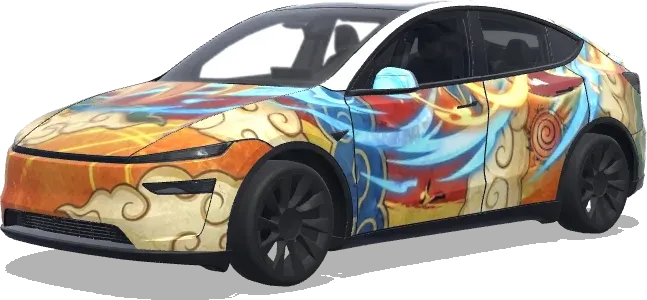 Naruto & Baby Kurama (naruto , only him baby kurama.) – Tesla Model Y Wrap