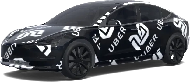 Black Uber Logo Wrap – Tesla Model 3 wrap