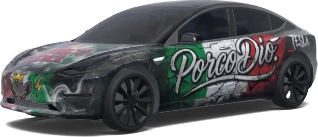 Porco dio (Porco dio.) – Tesla Model 3 Wrap