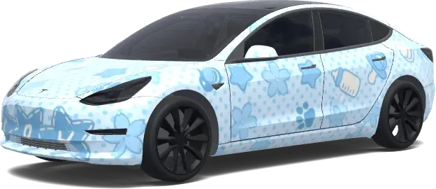 Blue Baby Star Wrap – Tesla Model 3 wrap