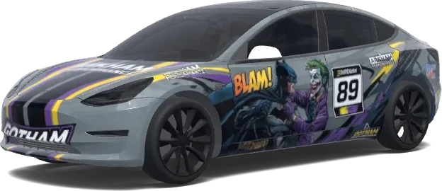 Batman vs Joker gris mate – wrap para Tesla Model 3