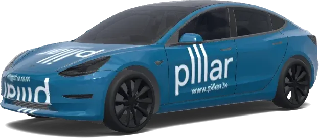 Envoltura de pilar azul eléctrico – wrap para Tesla Model 3