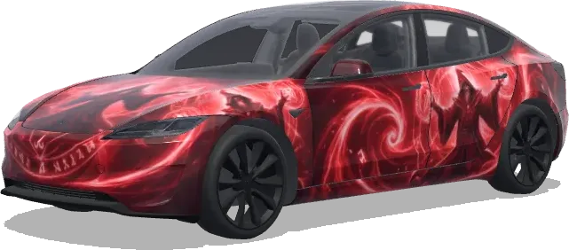 Sorcier Crimson Arch (Crimson Arch wizard style. Colors: red.) – covering Tesla Model 3