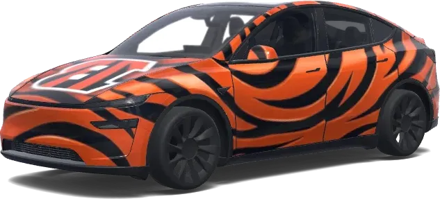 Tigerstreifen-Tesla-Folierung – Tesla Model Y Wrap