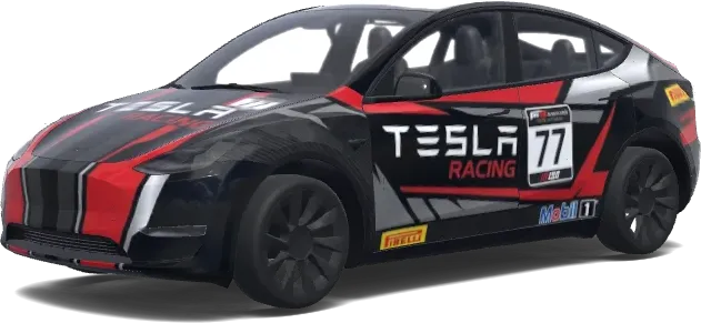 Black Red 77 Racing – Tesla Model Y wrap