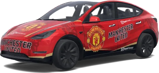 manchester united. Colors: red. – Tesla Model Y wrap