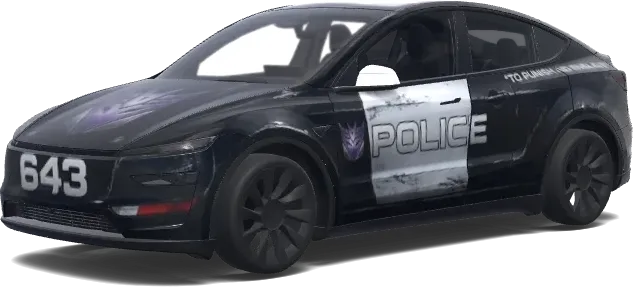 Schwarz-Weiß-Polizei-Decepticon – Tesla Model Y Wrap