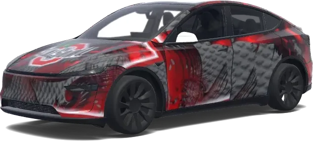 Crimson Camo Tesla Wrap – Tesla Model Y wrap
