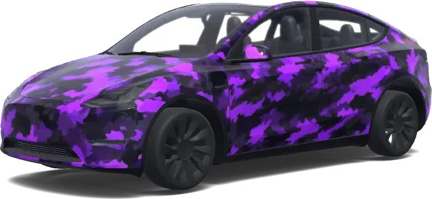 Purple Camo Tesla Wrap – Tesla Model Y wrap