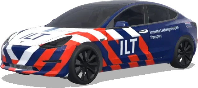 네덜란드 ILT 검사차 (dutch inspectie leefomgeving en transport ILT.) – 테슬라 Model 3 랩핑
