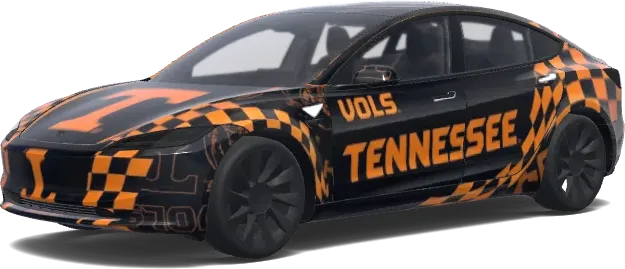 Tennessee Volunteers. Colors: black. – Tesla Model 3 wrap