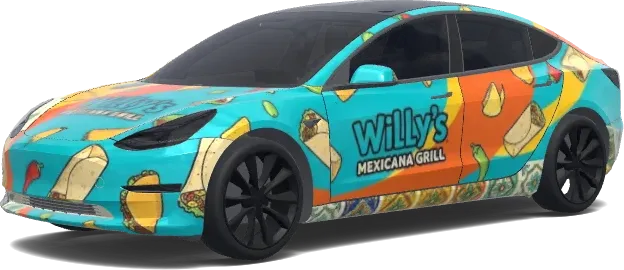 Willy's墨西哥燒烤(Create a Willy’s Mexicana grill inspired Wrap.) – 特斯拉 Model 3 塗裝